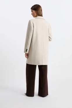 Abrigo corto de corte recto con lana