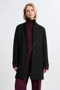 Abrigo corto de corte recto con lana