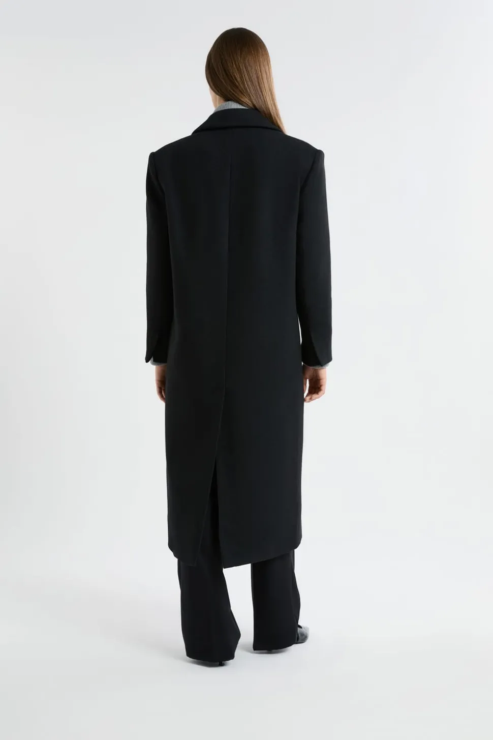 Abrigo largo de corte recto con lana