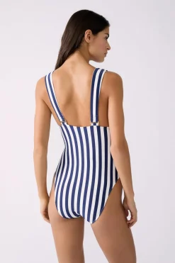 Bañador de una pieza a rayas