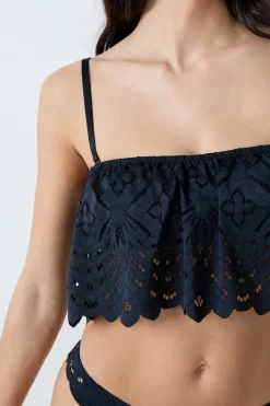 Bandeau de encaje con tirantes desmontables