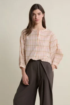 Blouse à carreaux en coton