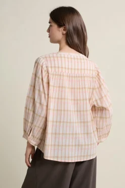 Blouse à carreaux en coton