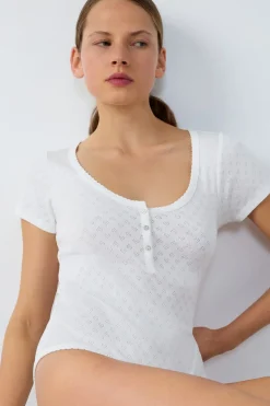 Body de algodón de manga corta