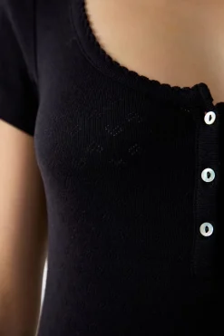 Body de algodón de manga corta