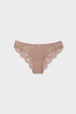 Braga brasileña de microfibra y encaje