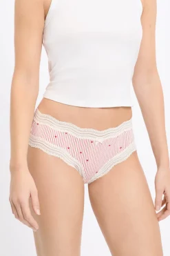 Braga culotte con bordes de encaje de microfibra