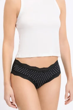 Braga culotte con bordes de encaje de microfibra