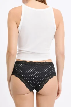 Braga culotte con bordes de encaje de microfibra