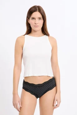 Braga culotte con bordes de encaje de microfibra