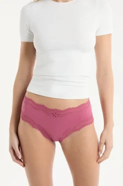 Braga culotte con bordes de encaje de microfibra