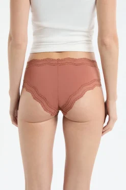 Braga culotte con bordes de encaje de microfibra