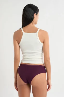 Braga culotte de microfibra con detalles de encaje