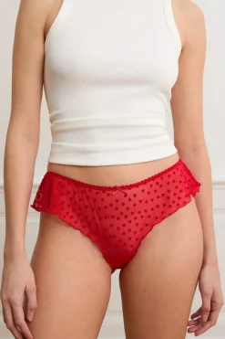 Braga culotte de tul flocado con motivos de corazones