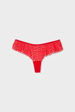Braga culotte de tul flocado con motivos de corazones