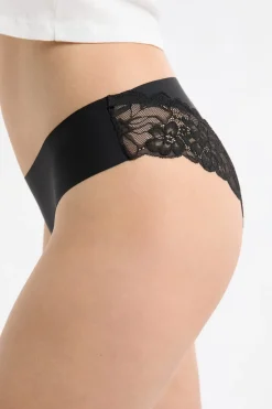 Braga de microfibra con detalles de encaje