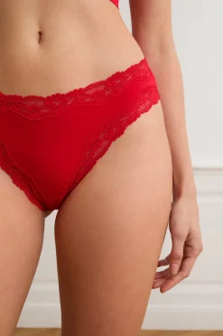 Braga de microfibra con detalles de encaje