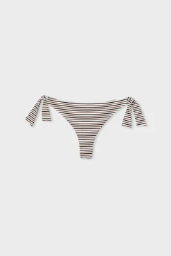 Braguita brasileña de bikini con lazos y rayas