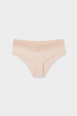 Braguita brasileña en V de microfibra y encaje