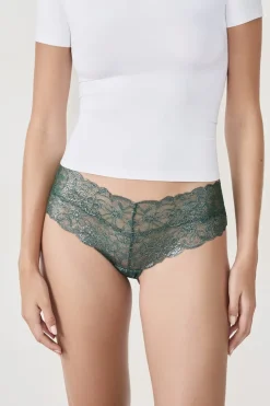 Braguita brasileña en V de encaje tejido brillante