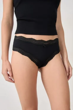 Braguita culotte de microfibra con cordones