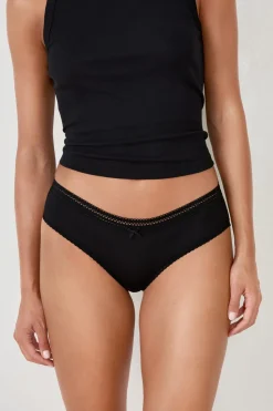 Braguita culotte de microfibra con detalle de encaje