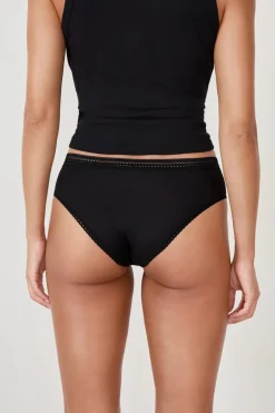 Braguita culotte de microfibra con detalle de encaje