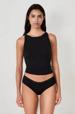 Braguita culotte de microfibra con detalle de encaje