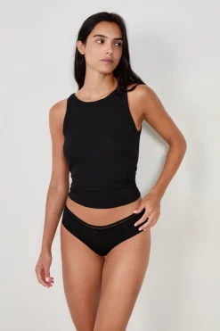 Braguita culotte de microfibra con detalle de encaje