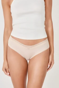 Braguita culotte de microfibra con detalle de encaje