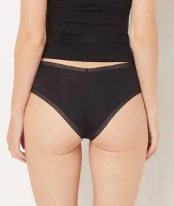 Braguita culotte en V de microfibra y encaje