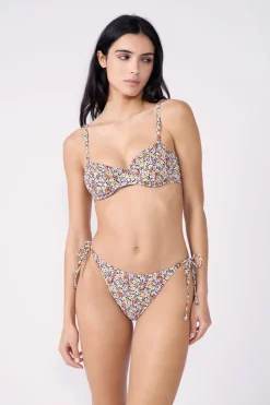 Braguita de bikini estampado floral con lazada