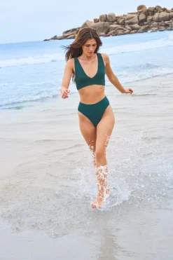 Braguita de bikini de talle alto en tejido elástico