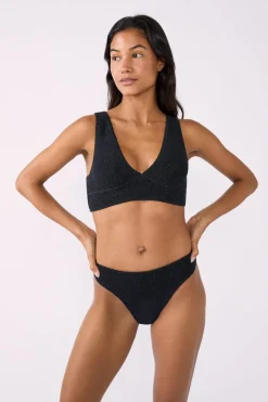 Braguita de bikini de tiro alto brillante