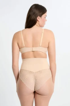 Braguita de talle alto con detalle de encaje - Sujeción media