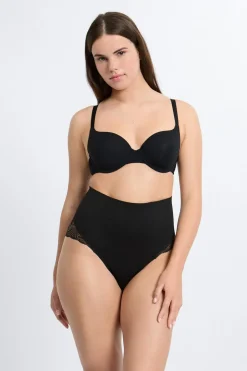 Braguita de talle alto con detalle de encaje - Sujeción media