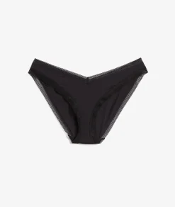 Braguita en V de microfibra y encaje