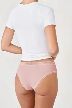 Braguita shorty con bordes de encaje de microfibra