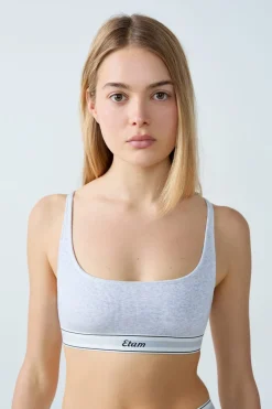 Bralette de algodón acanalado