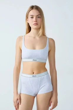 Bralette de algodón acanalado