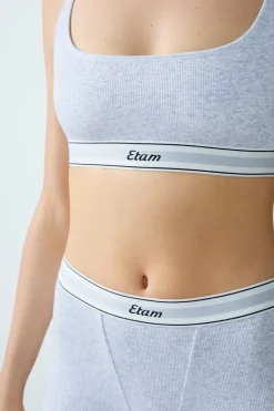 Bralette de algodón acanalado