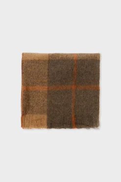 Bufanda a cuadros con flecos