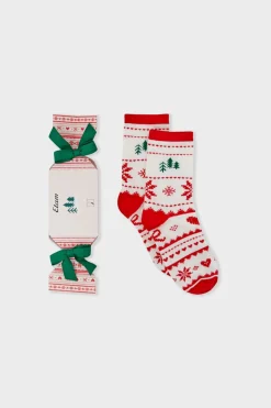 Calcetines con motivos de punto fino