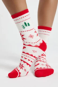 Calcetines con motivos de punto fino