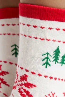 Calcetines con motivos de punto fino