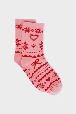 Calcetines con motivos de punto fino