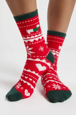 Calcetines con motivos de punto fino