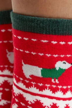 Calcetines con motivos de punto fino