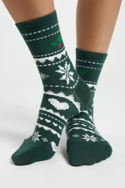 Calcetines con motivos de punto fino