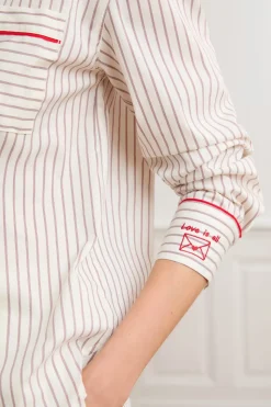 Camisa a rayas con algodón